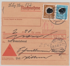 DR, 1942, Mi.- Nr.: D 132 + D 140 als MiF auf Innendienst- Nachnahme von Eichach nach Pöttmes