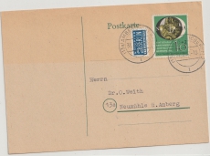 BRD, 1952, Mi.- Nr.: 141 als EF auf Fernpostkarte, von Amberg nach Neumühle