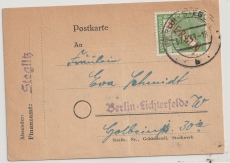 Berlin, 1949, Mi.- Nr.: 24 als EF auf Mini- Orts- Postkarte innerhalb Berlin´s! Nette Sache! (Finanzamtspost!)