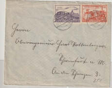 DR, 1939, WHW- Spendenmarken, (1938/39, Gau Thürigen) Verwendet als Porto auf Fernbrief von Meiningen nach Schweinfuhrt (?)