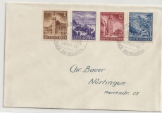 DR, 1941, Mi.- Nr.: 806- 809, kpl. Satz als MiF auf Ortsbrief innerhalb von Nürtingen, mit Sonderstempel