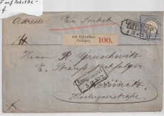DR, 1872, Mi.- Nr.: 5 als EF auf Paketbegleitbrief, für ein Paket von Lichtenstein- Callberg nach Chemnitz
