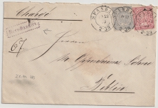 NDP, 1869, Mi.- Nr.: 16 + 17 als MiF auf Einschreiben von Spandau nach Berlin