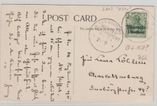 DAP, Marocco, 1911, Mi.- Nr.: 35, als EF auf Postkarte, mit Stempel KDMSP, Nr. 30, SMS Eber
