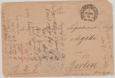 Strassburg i. Els., 1872, Briefvorderseite mit Hufeisenstempel von Strassburg nach Berlin