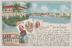DOA / DR, 1898, Postkarte aus der Serie Deutsche Schutzgebiete, Gruß aus Dar- es- Salam, gelaufen innerhalb des DR