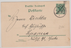DOA, 1901,  3 Pesa DOA Überduck- GS (Mi.- Nr.: P9) mit Stempel Mpapua gelaufen als Orts- Postkarte