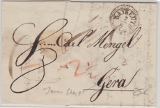 Bayreuth, ca. 1820, intressanter Stempel auf Brief nach Gera