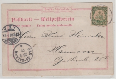 DOA, 1905, Mi.- Nr.: 12, als EF auf Bildpostkarte (Gruß ... ..Elefanten) von Pangani nach Dresden, seltene Postkarte!