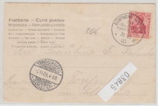 Deutsche Seepost, Ost-Asiatische Hauptlinie, 1905, e, auf Postkarte nach Trachenberg