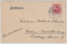 Deutsch-Amerik. Seepost, 1, 1910, auf netter Werbepostkarte nach Berlin