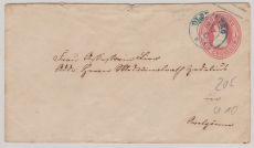 Oldenburg, GS- Umschlag Mi.- Nr.: U10 verwendet als Fernbrief von Oldenburg nach Ovelgönne