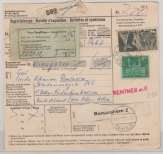 Schweiz, 1963, 7,20 Fr. MiF auf Auslandspaketkarte für 1 Paket von Zürich nach OST- Berlin (DDR!)