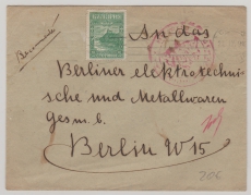 Bulgarien, 1890 (?), 5 ... als EF auf Einschreiben- Auslandsbrief von Sofia nach Berlin, mit Zensurstempeln (???)