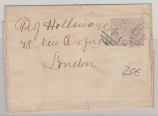 Australien, Victoria, ca. 1900, 1/2 Penny- Streifband- GS (Grau- Lila), gelaufen von ... (Nr. Stempel 149) nach London