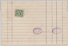China, 1932, 2 Ct. Steuermarke / Briefmarke auf Rechnung von Peiping, für Porcelan