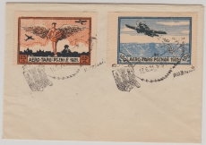 Polen, 1921, 100 + 25 Mk. Flugpostausgabe zum Flugtag in Poznan auf Umschlag mit Sonderstempel, nicht gelaufen
