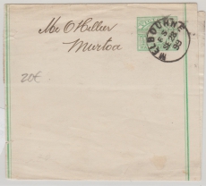 Australien / Victoria, 1899, 1/2- Penny-GS- Streifband gelaufen im Inlandsverkehr von Melbourne nach Murtoa