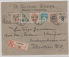 Dänemark, 1922, 90 Öre MiF auf Auslands- Einschreiben von Gilleleje nach Berlin