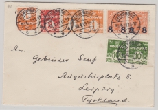 Dänemark, 1929, 41 Öre MiF auf Auslandsbrief von Svendborg nach Leipzig