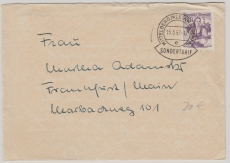 Österreich, 1957, 1,2 S. auf Kleinwalsertal- Brief (Zollausschlußgebiet!) von Mittelberg nach FF/M
