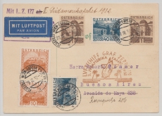 DR / Österreich, 1932, DR (rs.) + Österreichische MiF auf Zuleitungspost zur 3. Südamerikafahrt von Wien nach Argentinien