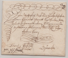 Preussen (?), 1677, 5- zeiliger Schnörkelbrief von ... (?) nach Osterode