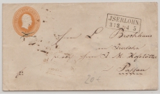 Preußen, 3 Sgr.- GS- Umschlag, als Fernbrief von Iserlohn nach Passau