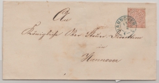 NDP, ca. 1870, Mi.- Nr.: 3 als EF auf Ortsbrief innerhalb Hannover`s
