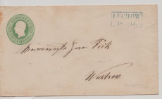 Hannover, 1860, 1 Gr.- GS- Umschlag (Mi.- Nr.: U1) gebraucht als Fernbrief von Lüchow nach Wustrow (nette vorphila-Stempel!)