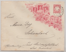 Bayern, 1906, 10 Pfg.- Privat- GS- Umschlag, zu Ehren der Centenarfeier, gelaufen von Schlachters (?) nach Schanbach