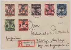 GG, 1940, Mi.- Nr.: 24 u.a., als MiF auf Einschreiben- Fernbrief von Warschau nach Jüterbog