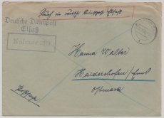 D. Dt. Dienstpost Elsaß, 1940, Brief von Kolmar nach Haidershofen