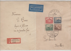DR, 1930, Block 1 als EF auf Auslandseinschreiben von Berlin nach Forbach (Fr)