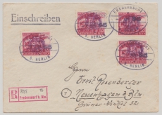 Fredersdorf, Mi.- Nr.: 26 (4x) als MeF auf Einschreiben- Fernbrief von Fredersdorf nach Neuenhagen