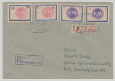 Fredersdorf, Mi.- Nr.: Sp. 101- 102 + Sp. 157- 160 als MiF auf Einschreiben von Fredersdorf nach Berlin