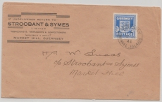 Guernsey Nr. 3 als EF auf Brief innerhalb von Guernsey