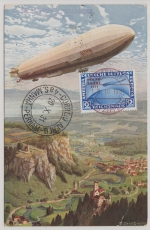 Weimar, 1931, Mi.- Nr.: 457 (rs.) als Zusatzfrankatur auf Zeppelin- Privat- GS, von ... nach Pernambuco, Brasilien. Bildschön!