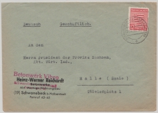 SBZ, Mi.- Nr.: 71 XD  (Postmeistertrennung!) als EF auf Fernbrief von Schwanebeck nach Halle, tiefgeprüft Dr. Jasch BPP!