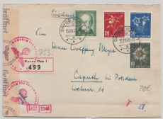 Schweiz, 1943, 65 Rp. (pro Juventute 1943) als MiF auf Auslands- Einschreiben von Davos nach Caputh (D.), mit Dt. Zensur
