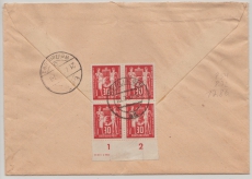 DDR, 1950, Mi.- Nr.: 244 DV (rs.), u.a. (vs.) in MiF auf Einschreiben- Nachnahme- Ortsbrief innerhalb von Berlin