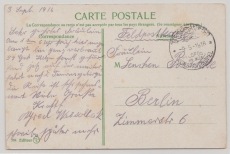 Feldpost, Mil. Miss. Konstantinopel, 1916, auf Postkarte nach Berlin