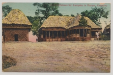 DR / Kamerun, 1910, Feldpost- Ansichtskarte (Häuser in Barnum, Kamerun), gelaufen von Wiesbaden nach Elberfeld