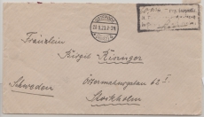 DR, Infla, 1923, Barfrankatur über 60.000 Mk., auf Auslandsbrief, von Osterode nach Stockholm. Seltener als man denkt!