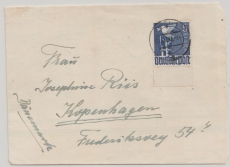 1948, Mi.- Nr.: 962 ZF (vom Ur) als EF (Zehnfachfrankatur West) auf Auslandsbrief von Kiel nach Kopenhagen!