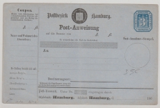 Hamburg, 3 Sh. Postanweisungsformular, Mi.- Nr.: 1, ungebraucht