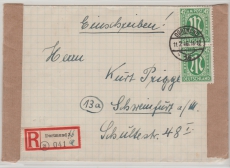 AM- Post, Deutsche Ausgabe, Mi.- Nr.: 31 (2x) als MeF auf Einschreiben- Fernbrief von Dortmund nach Schweinfurt