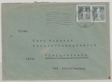 Berlin, 1949, Mi.- Nr.: 35 (2x) als MeF auf Fernbrief von Berlin nach Kleinostheim
