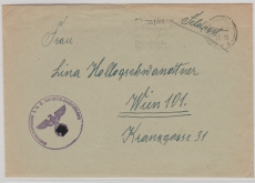Dt. Feldpost, 1944, Fellpostbrief eines Angehörigen der Standortkompanie z.b.V, in Garmisch- Parthenkirchen, nach Wien