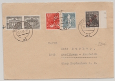 Berlin, 1949, Mi.- Nr.: 21, 23, 35 + 42 (2x) als MiF auf Fernbrief von Berlin nach Stollhamm, nette MiF!